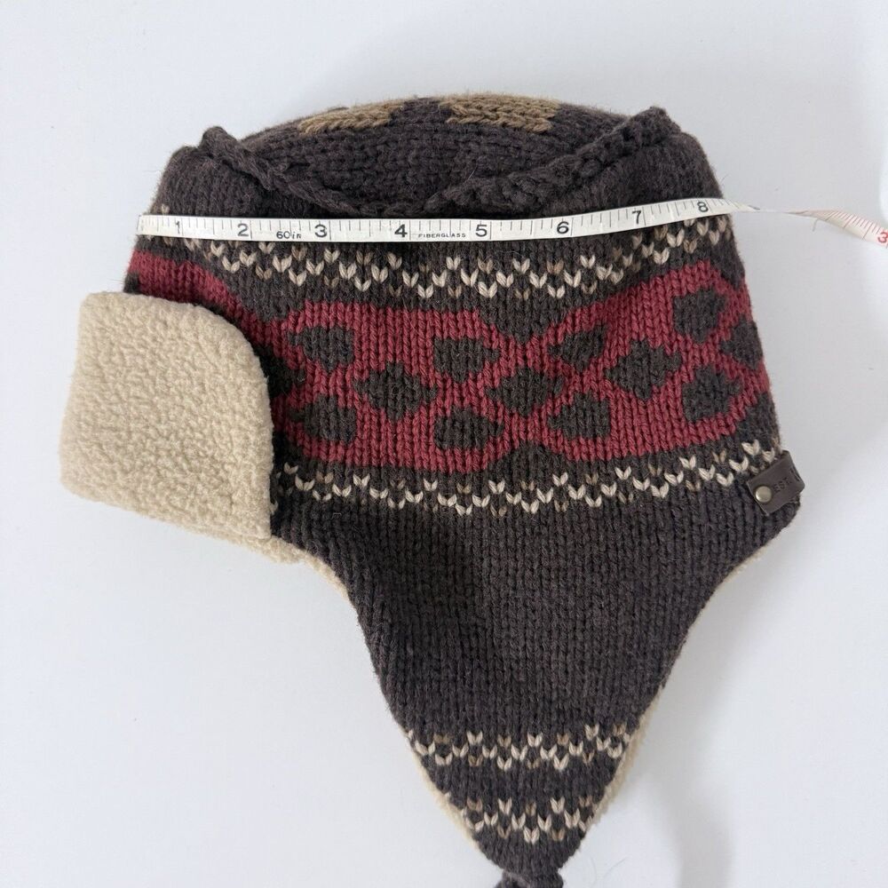 REI Wool Blend Nordic Trapper Hat Sherpa Lined Earflap Beanie Gorpcore Fair Isle - Picture 13 of 16